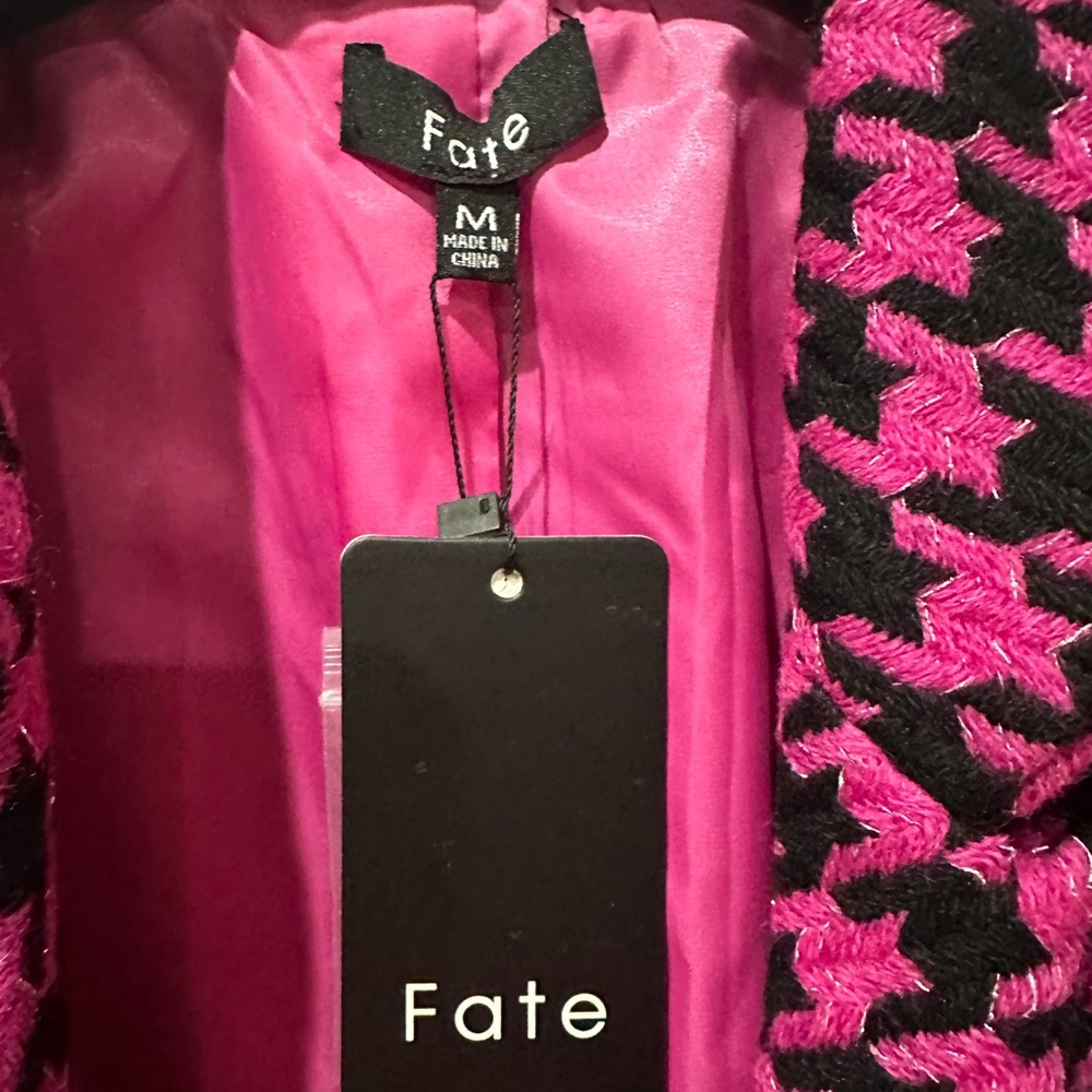 Pink and black gingham suit blazer/jacket